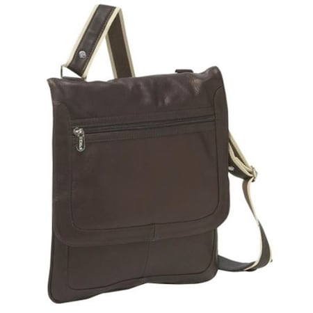 Piel Leather Small Vertical Messenger - Chocolate 2817-CHC